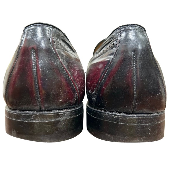 Johnston & Murphy Men’s Tassel Loafers Burgundy Black Leather Wingtip - Picture 7 of 8